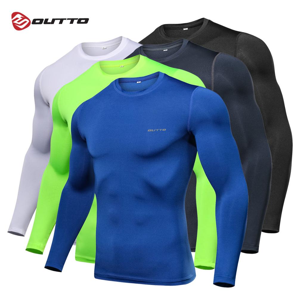 Outto hombres de ciclismo capas de la Base de manga larga de compresión de secado rápido Fitness correr ropa interior de bicicleta