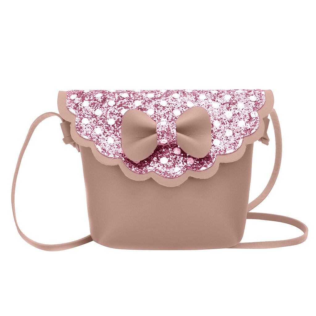 MOLAVE Handbags bags for Children Girls Bling Bowknot Personality Small packages Cross Body Bags 9507: Pink