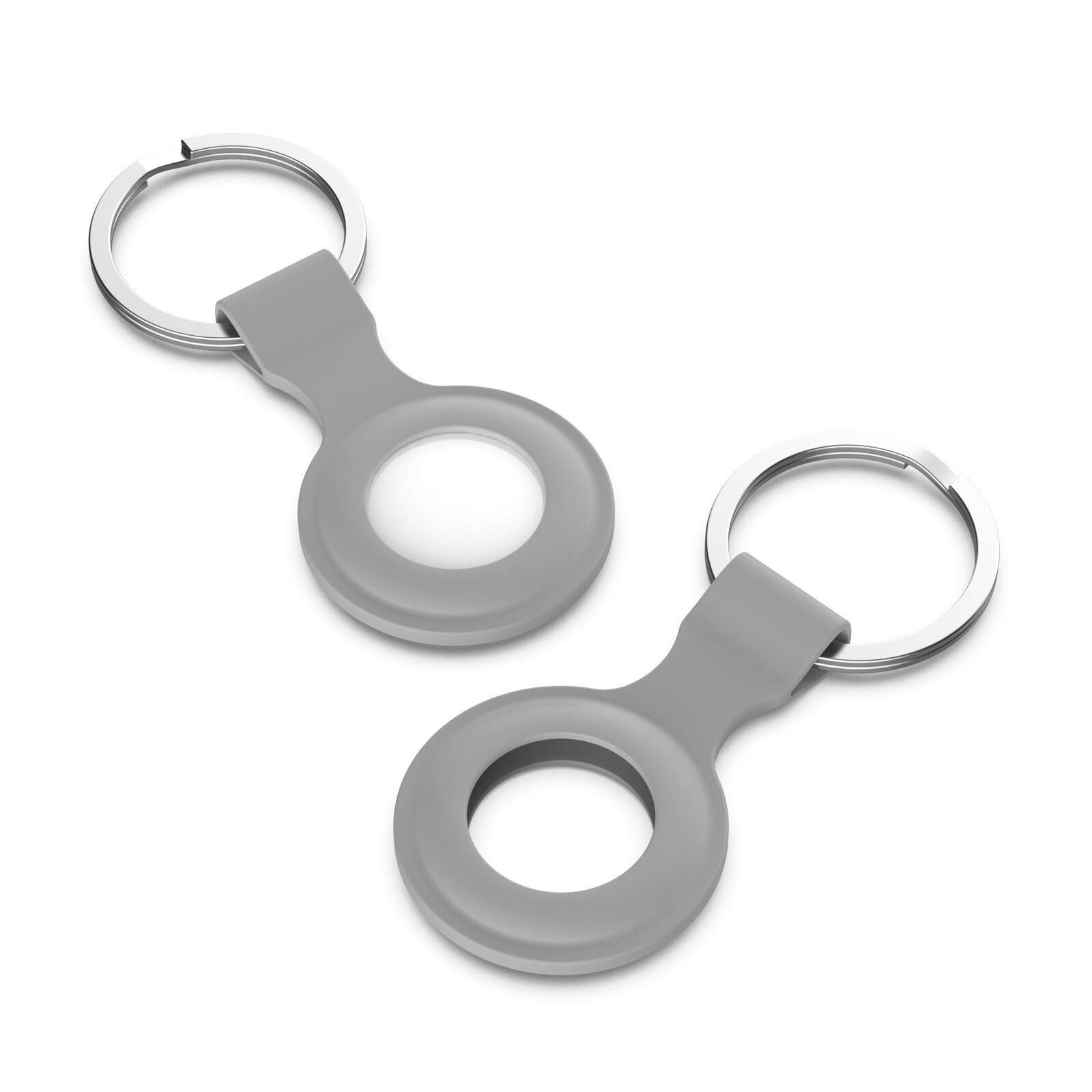 Protective Silicone Case for Apple AirTag - Anti-Lost Keychain Tracker Cover: Gray