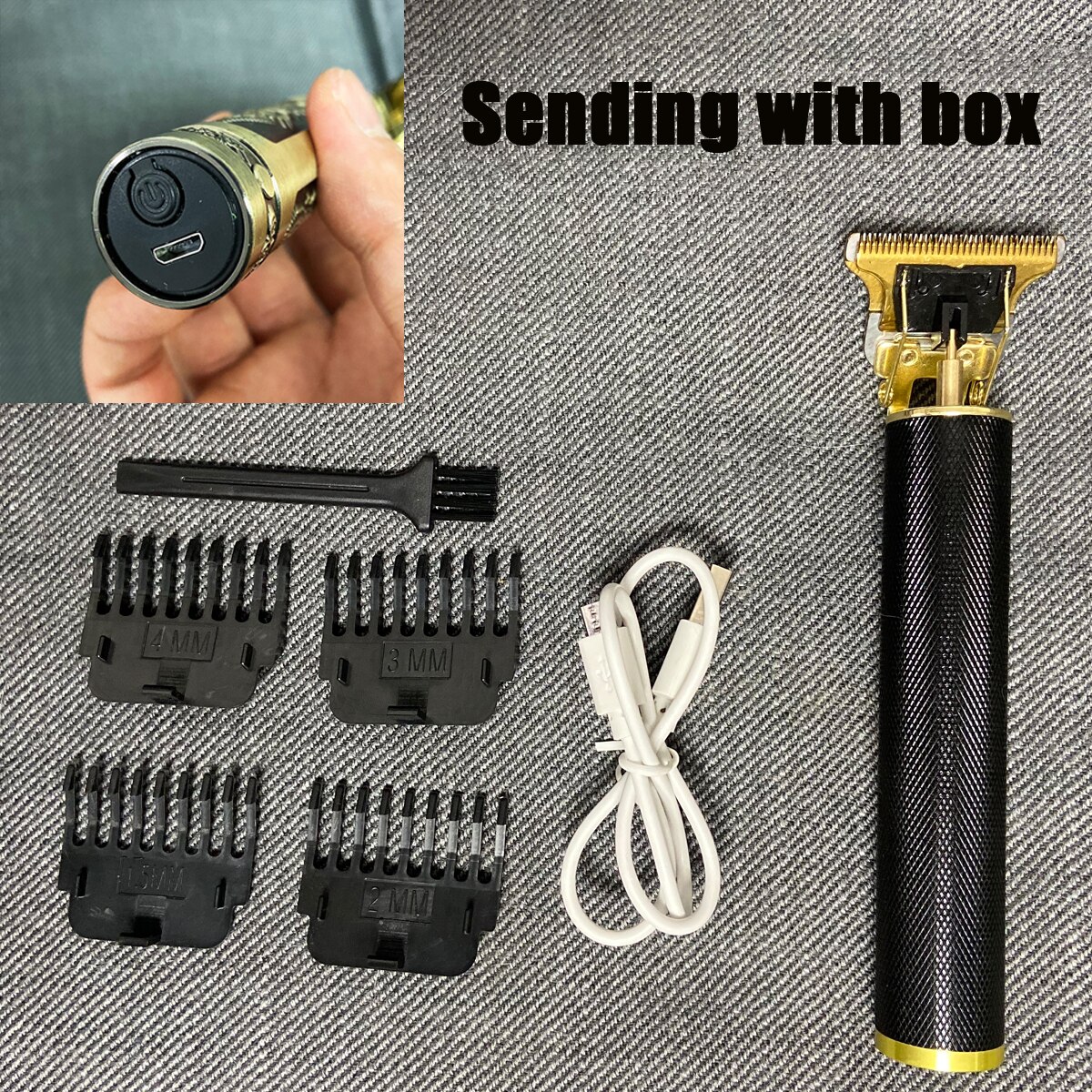 Elektrische Haar Haarschneidemaschine Rasierer Bart Trimmer Professionelle Männer Haar Schneiden Maschine Bart Barbier Haar schneiden: SetB