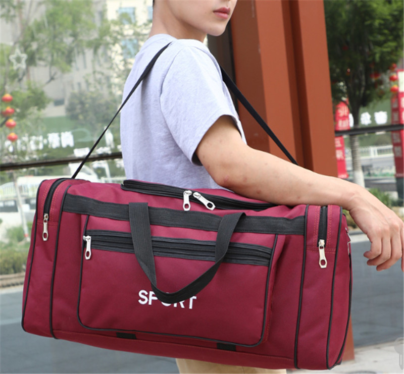 men women Large capacity hand luggage bags Handbags Fitness Nylon Duffel Weekend travel bag