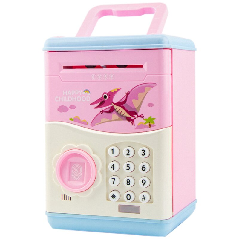 Elektronische Spaarpot Mini Atm Coin Money Saving Box Voor Kinderen Speelgoed Automatische Vingerafdruk Open: C