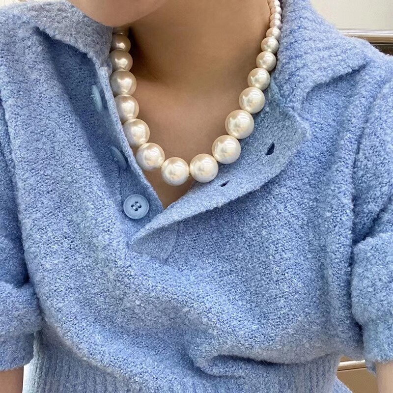 Koreaanse Gradient Parel Chokers Ketting Voor Vrouwen Dames Luxe 2022 Trend Ketting Partij Sieraden