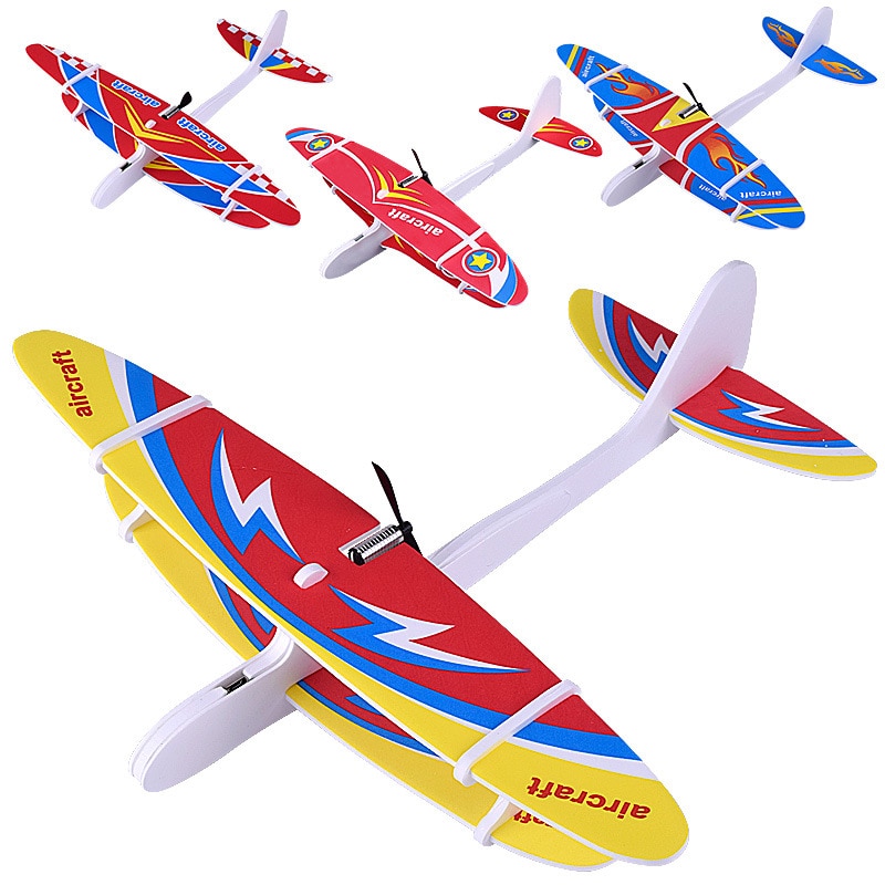 Electric Hand Throwing Glider Plane Outdoor Park Foam Electric Gliding Aircraft Flying Toys For Children Plane Model Outdoor Toy