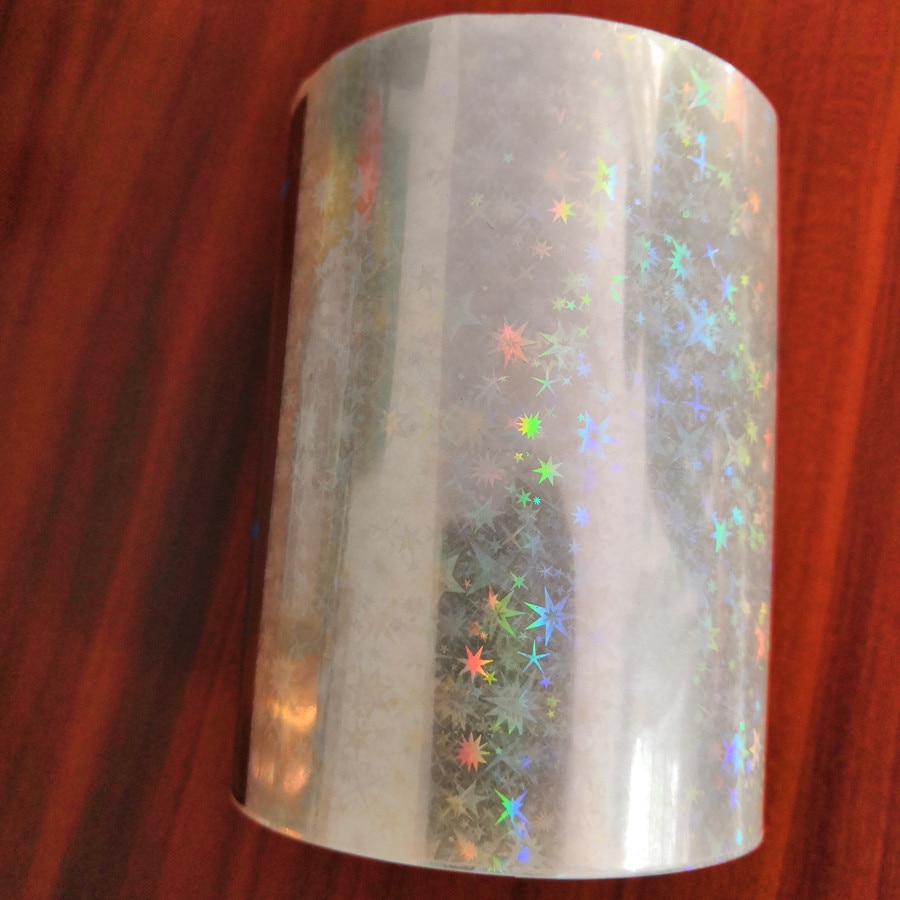 Two rolls Transparent holographic foil stamping foil press on paper or plastic 8cm x120m heat stamping film