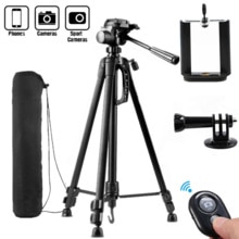 Beskytteligt kamerastativ til telefon med bluetooth fjernbetjening holderdslr kamera videokamera 50-140 cm universal justerbart stativ stativ