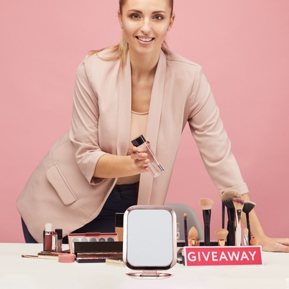 Double Sided Makeup Mirror Tabletop Magnifying Mirror Folding Vanity Mirror