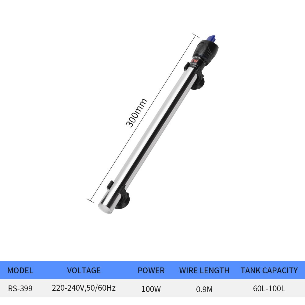 Resun RS-25W/50W/100W/200W/300W Aquarium Heizstab Aquarium Konstante temperatur Stange Aquarium Heizung Aquarium Zubehör: RS-399 100W