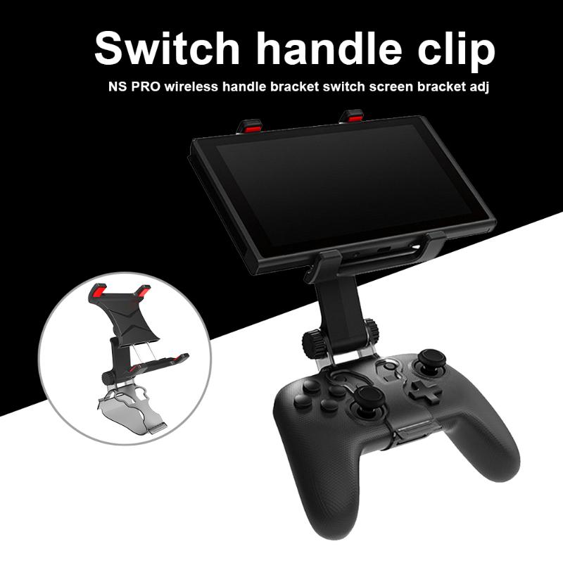 Controller Angle Adjustable Clamp Bracket Game Handle Clip Mount Games Screen Holder Stand for Nintendo Switch Pro Console