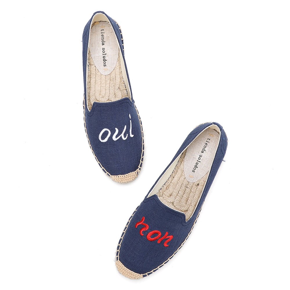 Zapatos informales de cáñamo para Mujer, alpargatas femeninas de plataforma plana, sin cordones, para primavera y otoño,