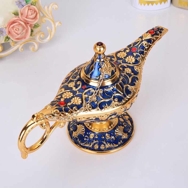 [hht] 10 kleuren aladdin magische lamp retro huisdecoratie traditionele uitgeholde sprookjesachtige wensgeest lamp theepot knutseldecoratie: 2212cm-07