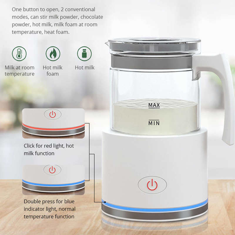 Espumador de leche automático, máquina de espuma de leche fría y , Espumador de leche desmontable, calentador de leche, fabricante de espuma EU 220V