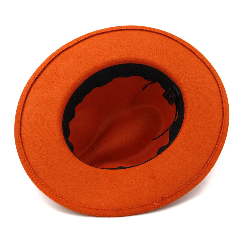 Classic British Fedora Hat Men Wome Orange Woolen Winter Felt Hats Jazz Hat