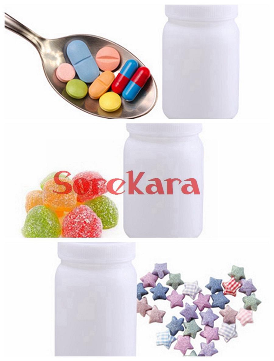 Frascos de muestra de reactivo botella de plástico blanco de 1000ml tapa de plástico 68mm de ancho más boca