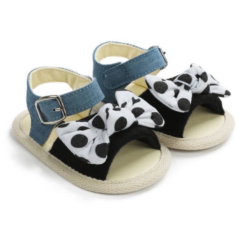 Baby Girl Sandals Summer Soft Sole Shoes Bowknot Sandals Toddler Infant Prewalkers Baby Sandals1: Blue / 13-18 Months