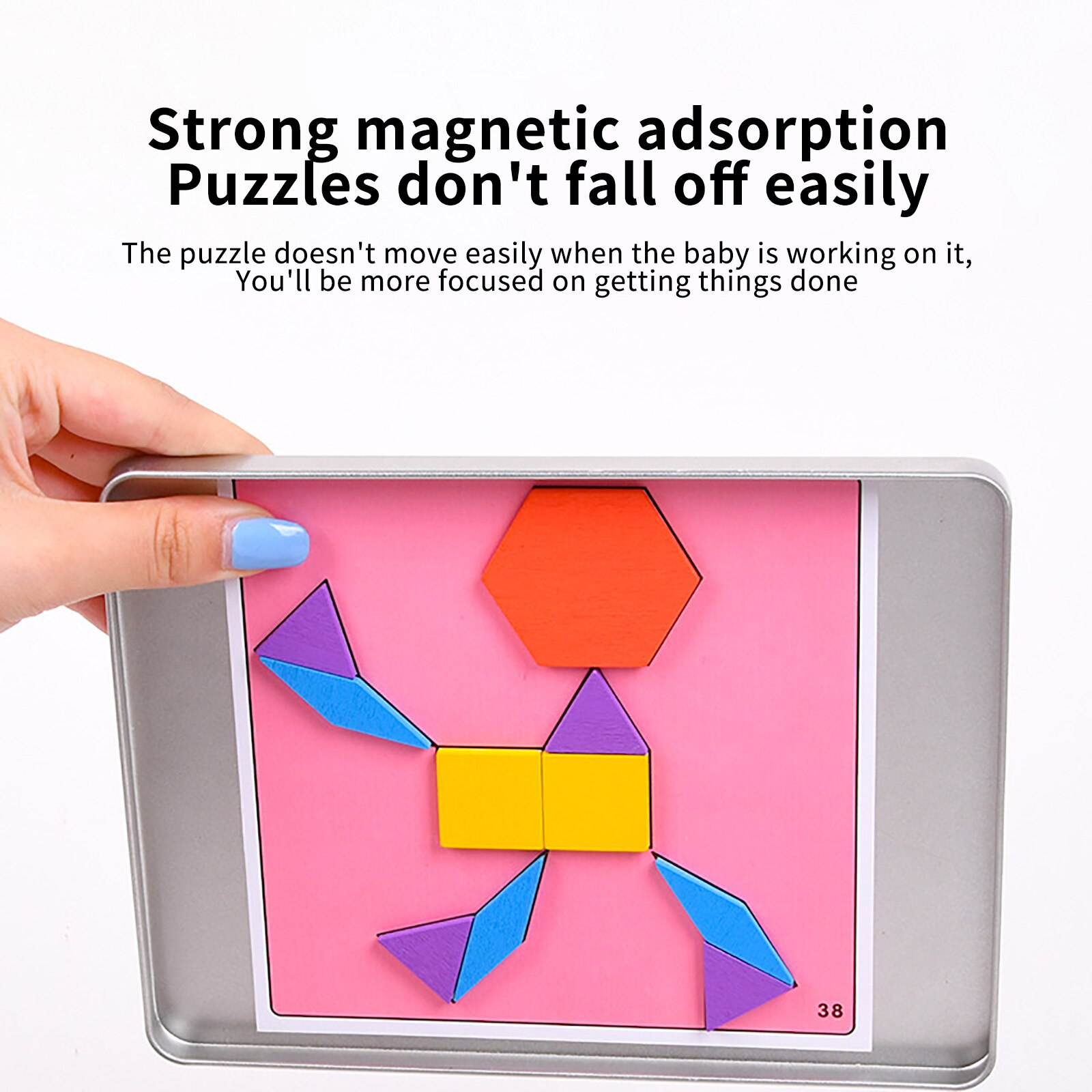 Houten Geometrische Clever Board Puzzel 3D Tangram Puzzel Boord Speelgoed Baby Early Educatief Speelgoed Voor Kinderen Spel