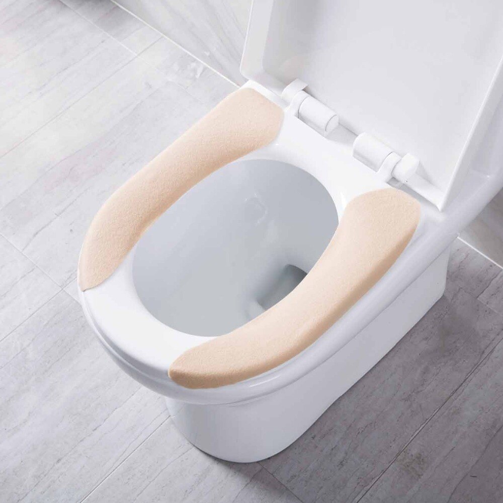 2PCS Cuttable Toilet Seat Stickers Toilet Mat Portable Washable Bathroom Accessories Paste-Type Toilet Seat Cover