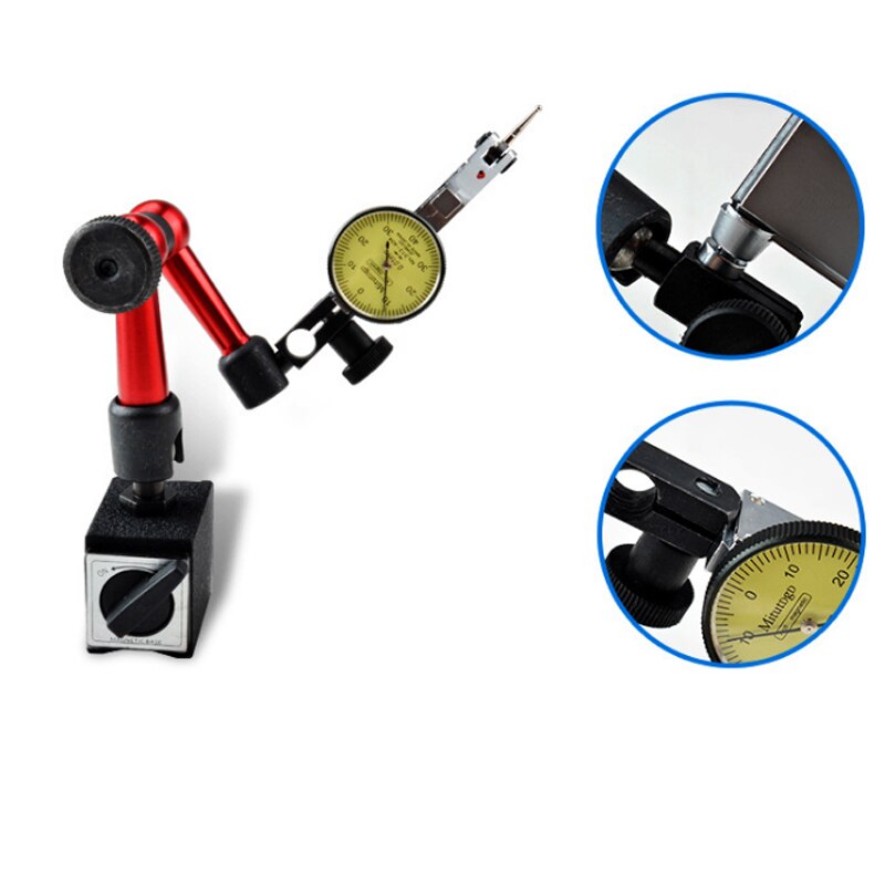 0-0.8mm High Precision Lever Indicator Dial Test 0.01mm Waterproof Dial Indicator With Flexible Magnetic Metal Base