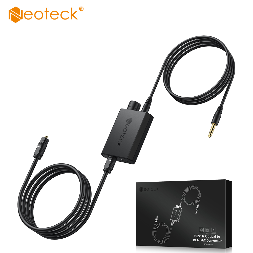 Convertitore DAC Neoteck 192kHz convertitore Audio da SPDIF a 3.5mm AUX da digitale ad analogico adattatore Audio ottico da Toslink a 3.5mm