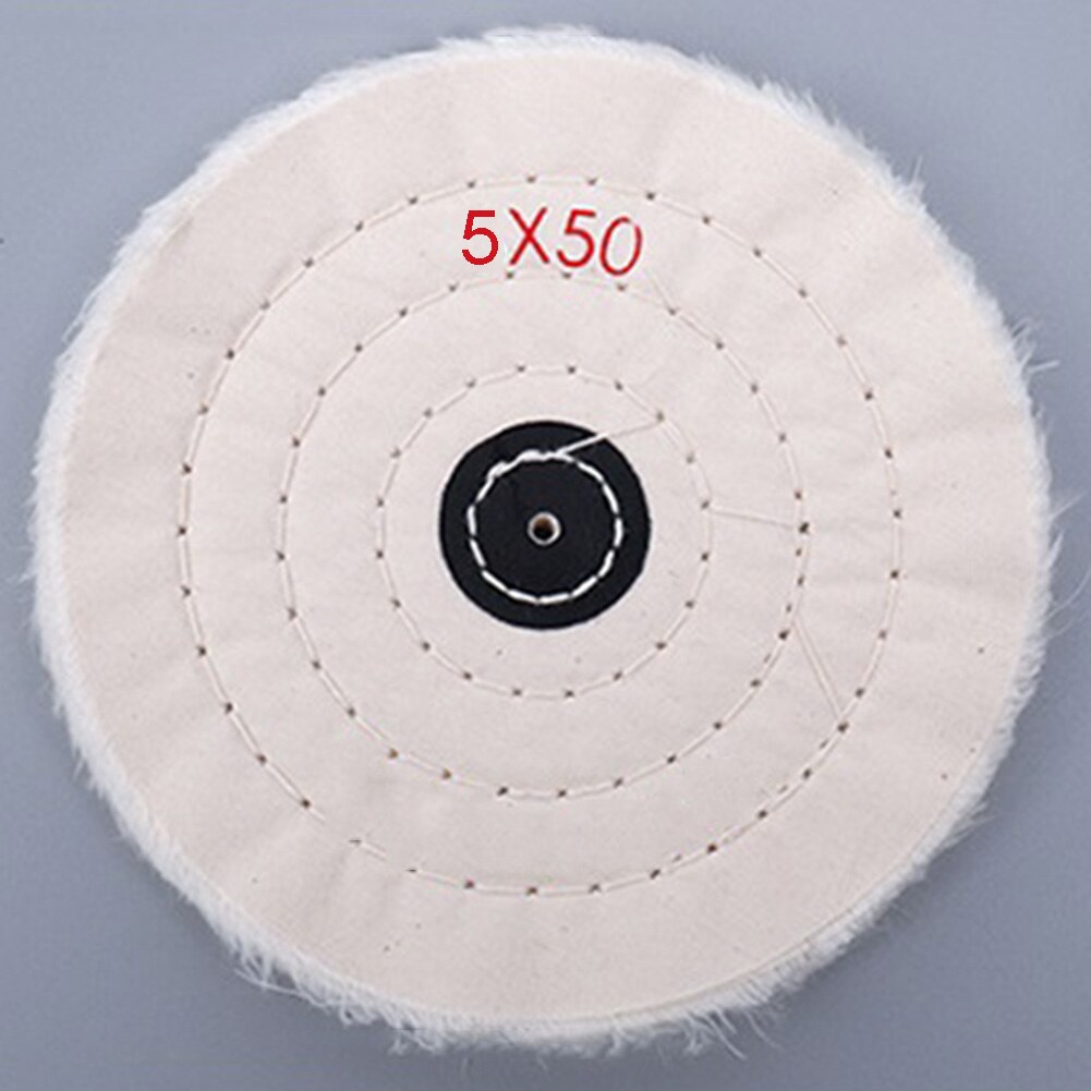 6mm hole Cloth wheel 5inch White Cotton Polishing Pad Wheel Bench Grinder