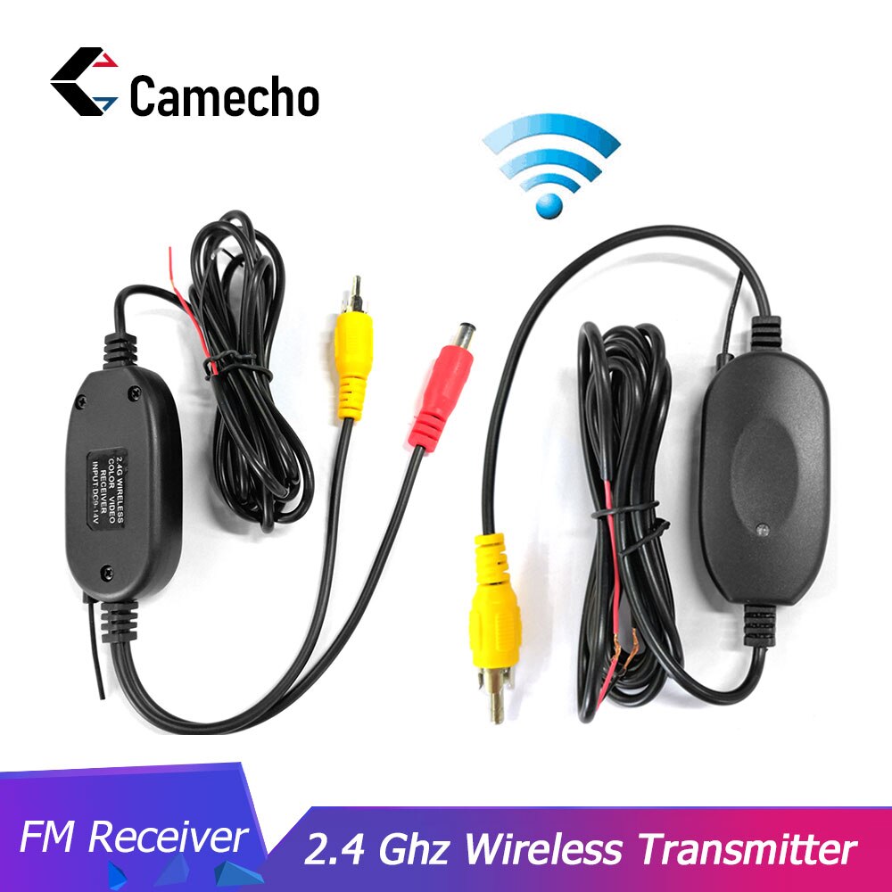 Camecho Draadloze Achteruitrijcamera 2.4Ghz Rca Video Zender En Ontvanger Kit Voor Auto Achteruitkijkspiegel Monitor Fm-zender & ontvanger