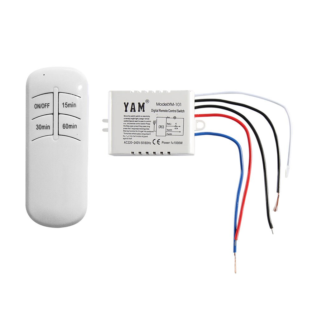 Wireless Remote Control Switch ON/OFF 110v 220V Lamp Receiver Transmitter Controller Indoor Lamp Light Home Replacements Parts: 110v White