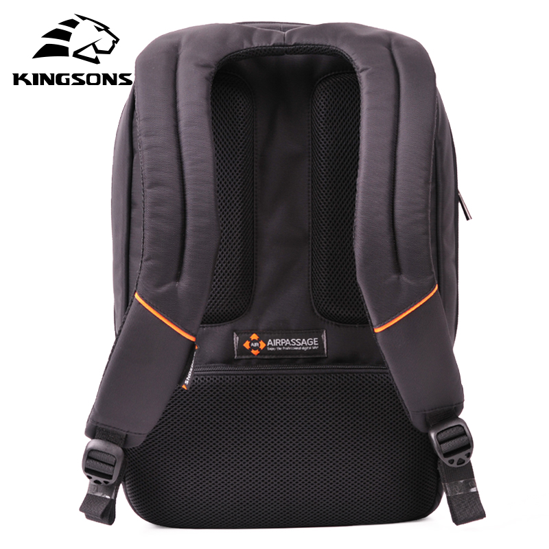 Mochila impermeable Kingsons para hombre, mochila de viaje de negocios, mochila negra para hombre, mochila grande para ordenador portátil de 15,6 pulgadas