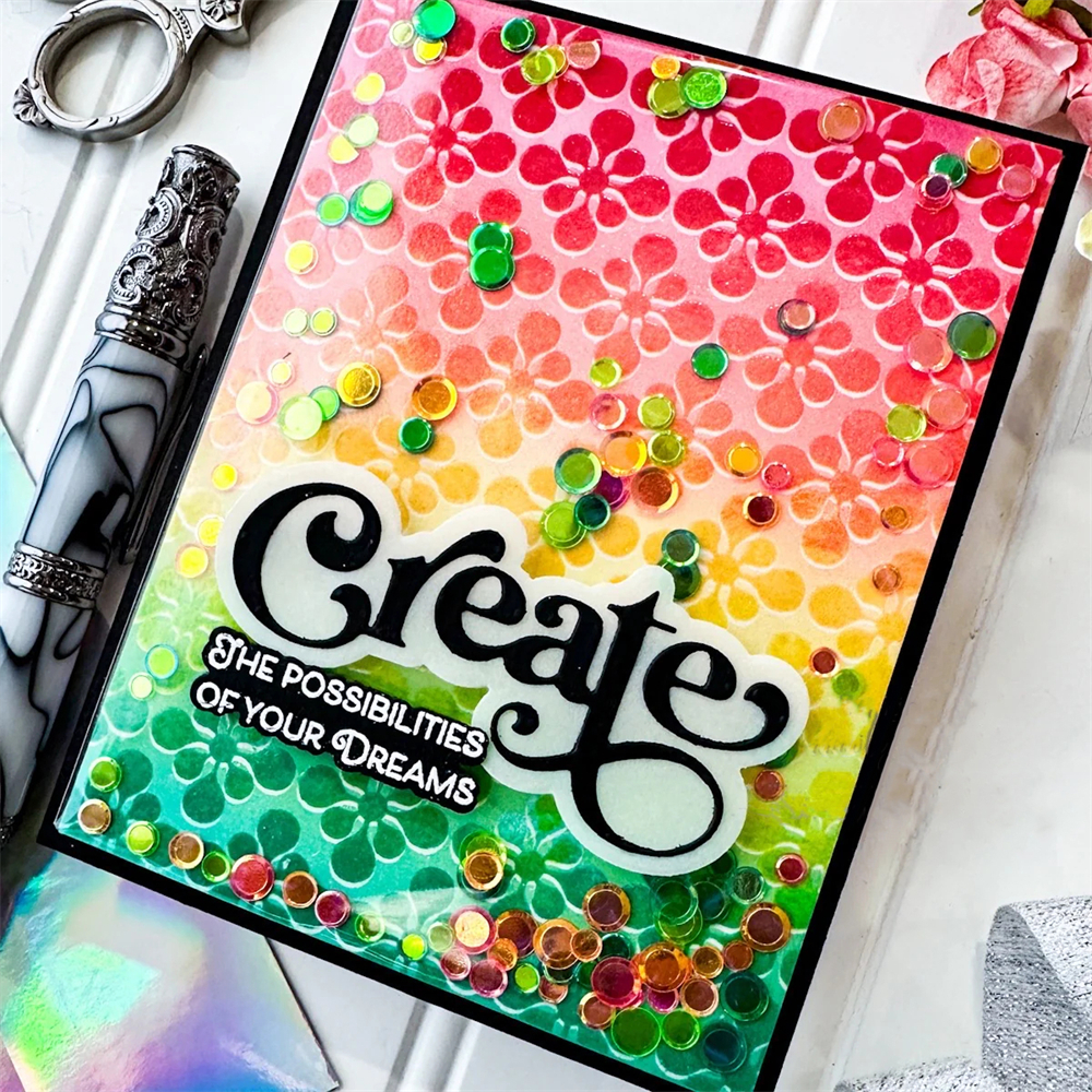 Metallskärverktyg/transparent stämpel skapa föreställ dig inspirera vänlighet gör-det-själv-pyssel kort albumtillverkning scrapbooking stencil