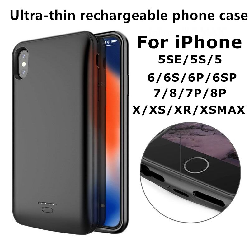 Battery Case For iphone 5 5S SE 6 6s 7 8 X XS MAX XR Powerbank Battery Charger Case For iphone 6Plus 6s 7P 8P Power Bank Charger