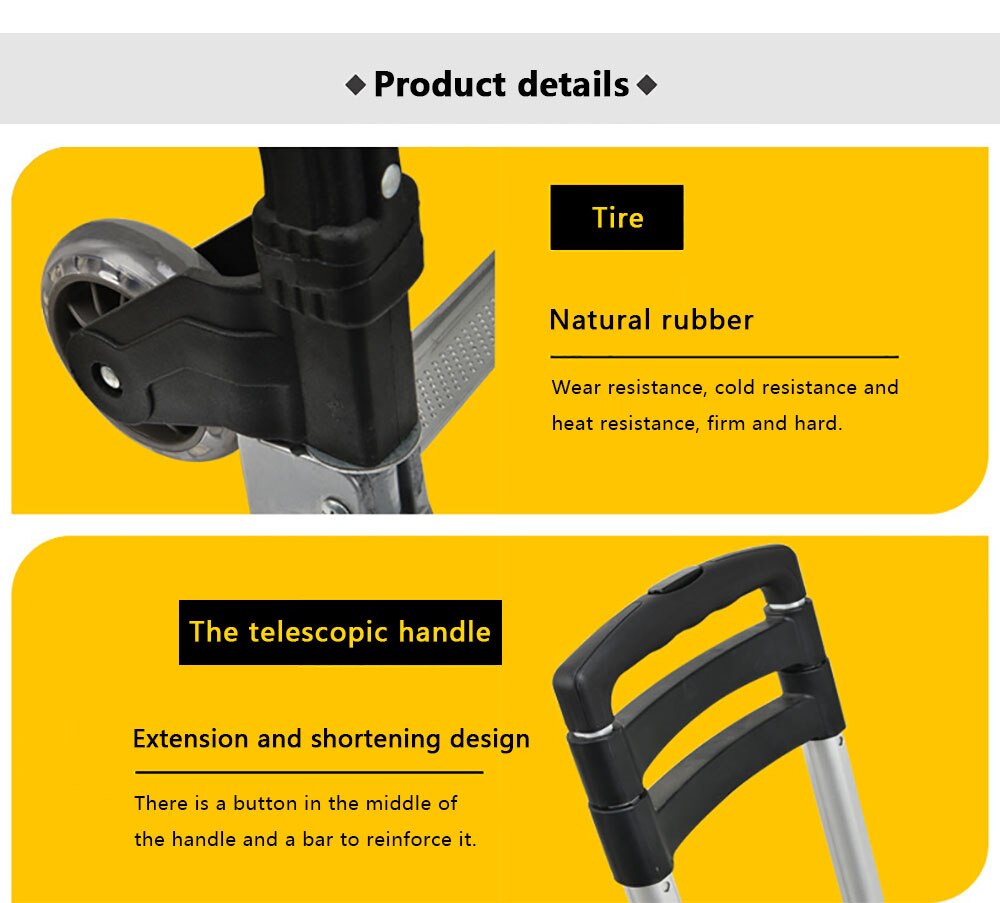 Easy Carry-on Refrigerator Supportor Multi-Function Two-Wheeled Cart Folding Hand Trolley Cart For Car Fridge