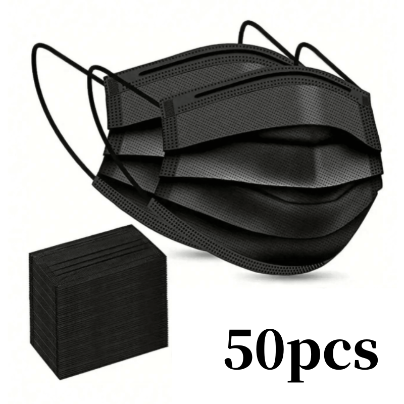 100 stuks zwarte wegwerp gezichtsmaskers 3-laags ademend anti-stof beschermende maskers voor dagelijks reizen werkgebruik gezichtsverzorging accessoire: Roze