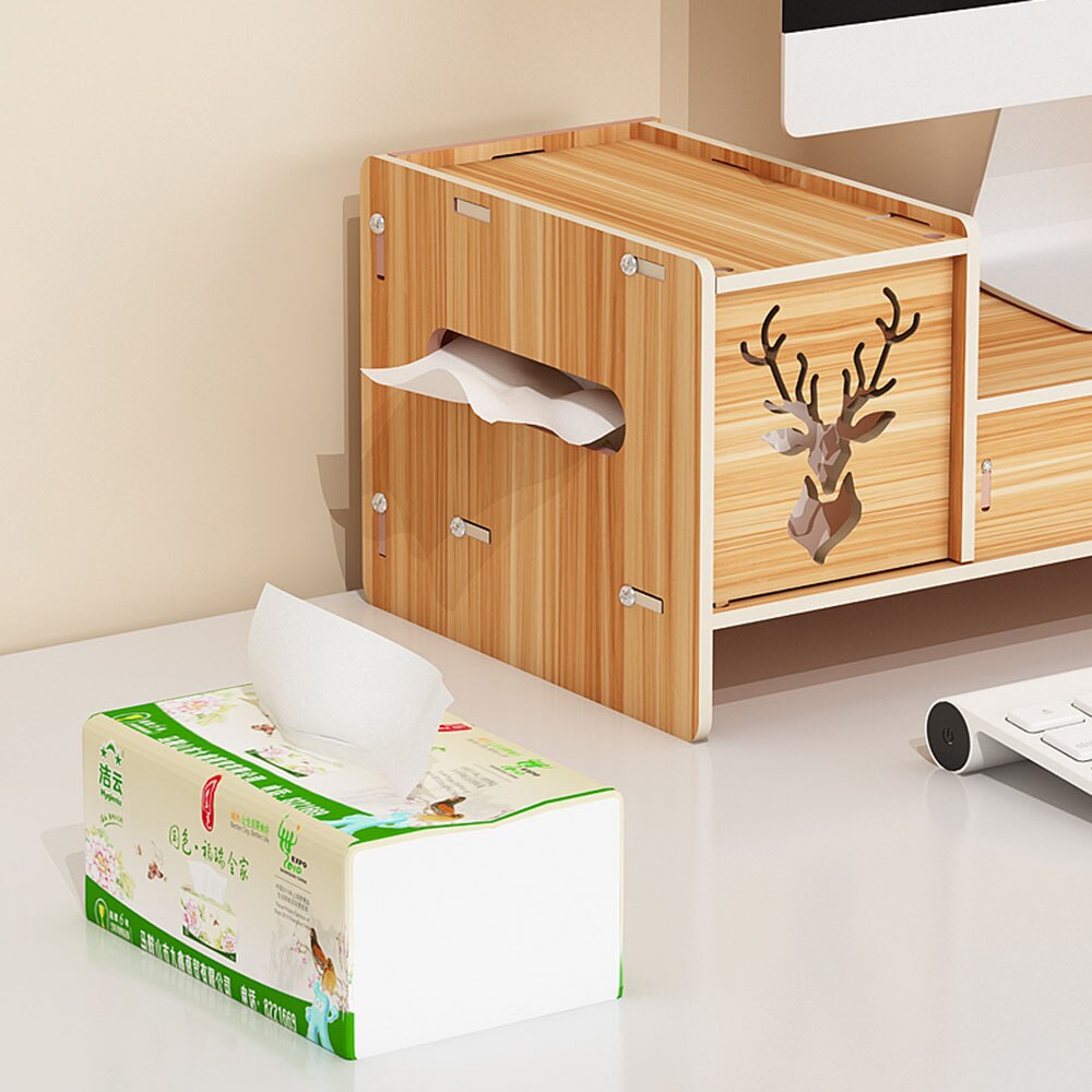 Desktop Computer Increased Rack Office Supplies With Drawer Storage Rack Box Notebook Adjustable Stand Computer Desk Organizer