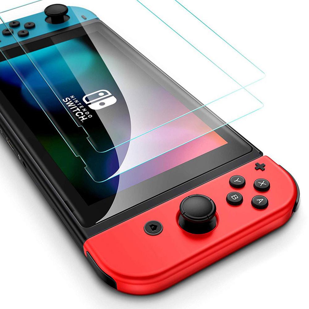 2 st ultraklart härdat glas slim 9h anti-repor skärmskydd för nintend switch tillbehör till skärmskydd av klart glas
