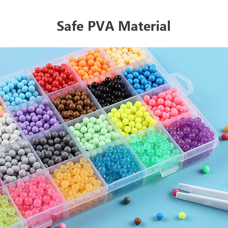 Kinder DIY Magie Wasser Klebrige Aqua Perlen Kit 5mm Sicher PVA Ball Perlen Handwerk Werkzeug Set Nicht Bügeln box für Kinder