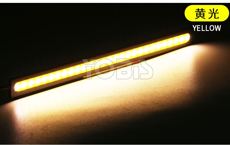 2 STUKS COB DRL LED Driving Dagrijverlichting Werklampen 17cm Verlichting Strip DRL 12V COB LED Waterdicht panel Auto auto led styling: Geel