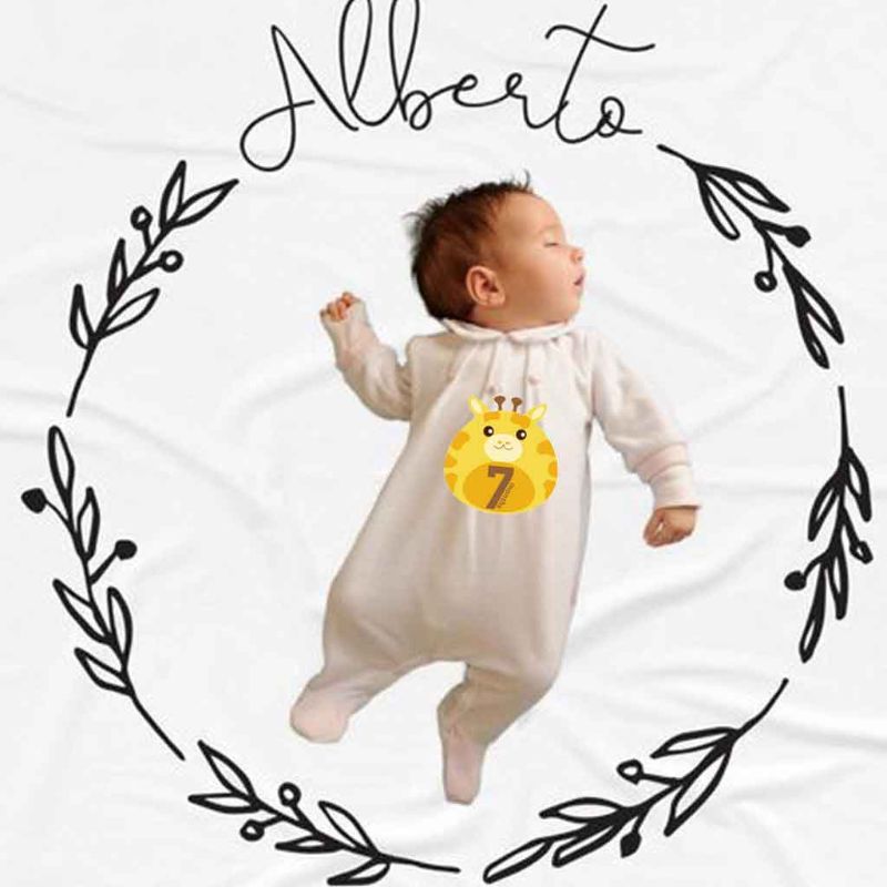 12 Pcs Animal First Year Monthly Milestone Photo Sharing Baby Belly Stickers 1-12 Months