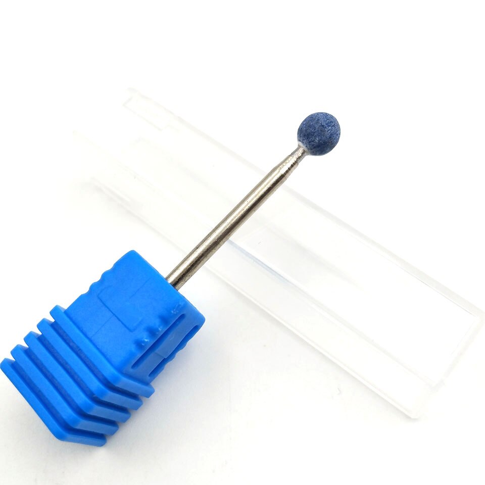 Bola de corindón verde HYTOOS, broca de 3/32 ", fresa rotativa de piedra de cerámica, puntas de manicura, accesorio para taladro eléctrico, herramienta de molinos de uñas: blue