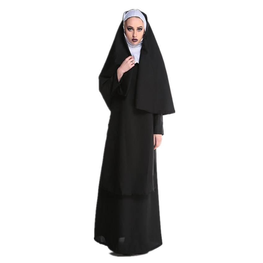 Medieval Cosplay disfraces de Halloween para las mujeres sacerdote monja traje misionero adulto Cosplay ropa vestido de mujer