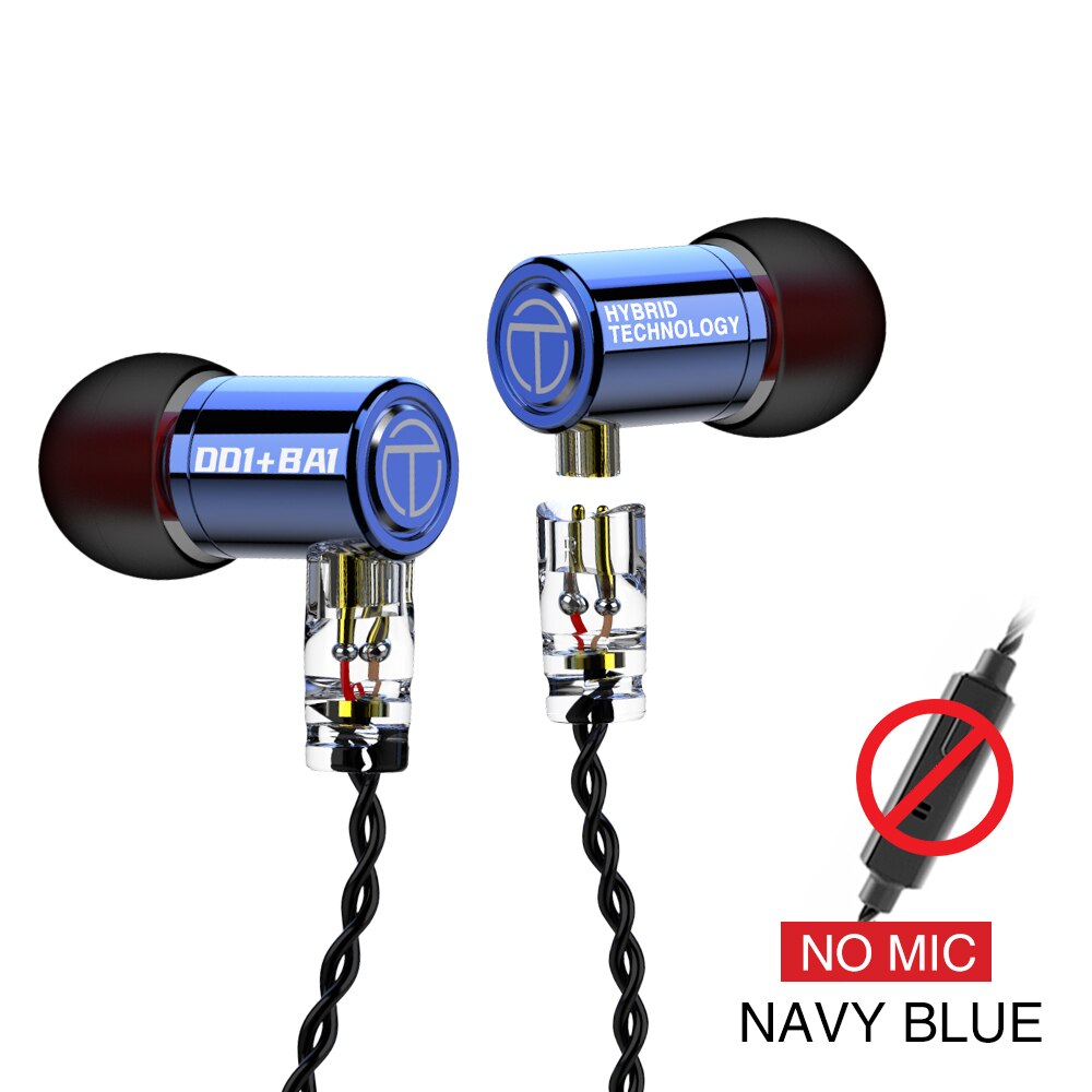 Trn M10 1BA + 1DD Hybrid In Oortelefoon Hifi Oordopjes In Ear Monitor Oordopjes V90 Vx V80 BA5 Hoofdtelefoon Vx in Oortelefoons: blue no mic