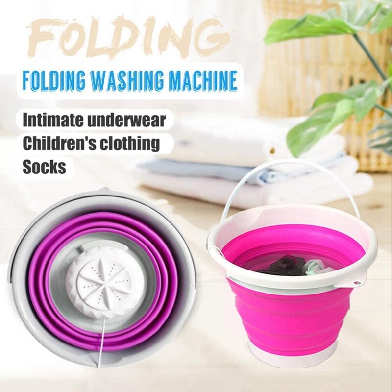 Falten-Badewanne Mini Waschmaschine Ultraschall Reinigung Tragbare Unterlegscheibe Usb Schlafsaal Mini Wäsche Maschine mit Klapp Fass