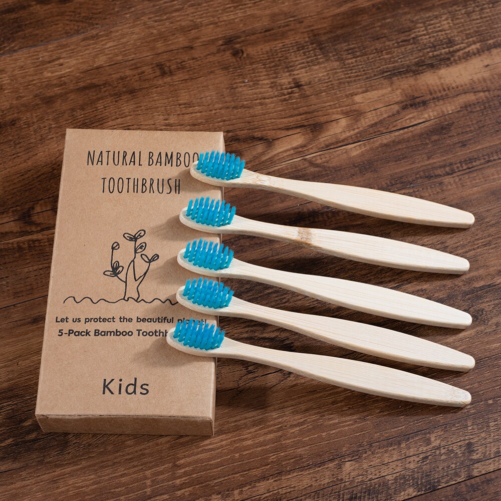 5 Stuk Kids Bamboe Tandenborstel Zachte Haren Eco Plastic-Gratis Tandenborstels Oral Care Bamboo Tandenborstel Eco Handvat