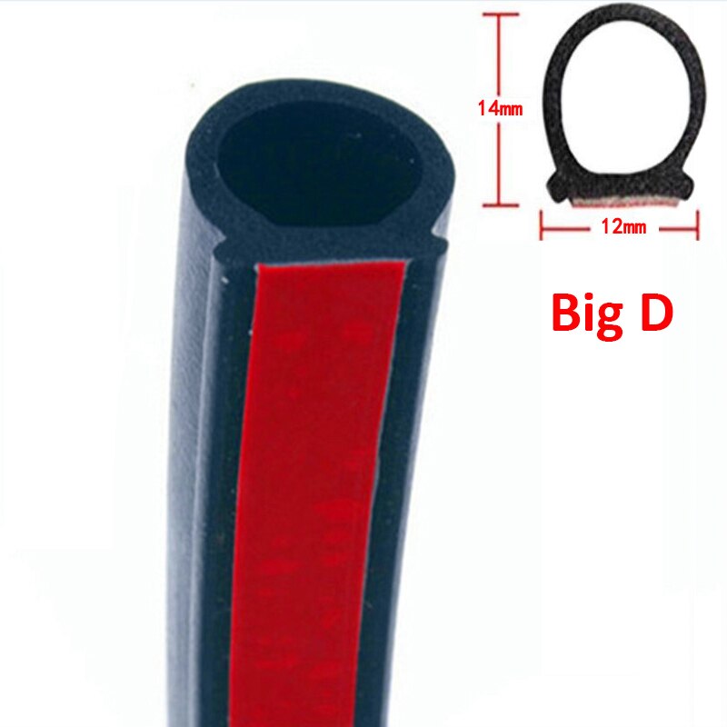 4 Meter P Z D Type Automotive Auto Deur Tochtstrip Rubberen Afdichting Strip Auto Geluidsisolatie Rubber Afdichting Voor Auto: 4M Big D