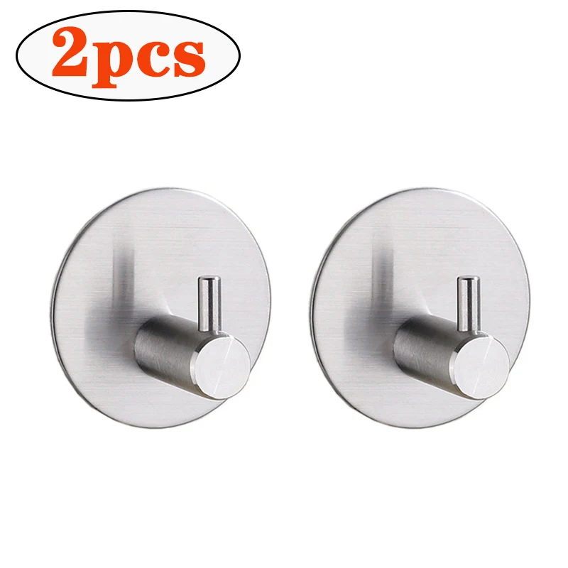 2 Stuks Zelfklevende Badkamer Robe Handdoek Hanger Haken 304 Roestvrij Stalen Haak Voor Badkamer Hangers Douche Houder Haak Accessoires: Licht Geel