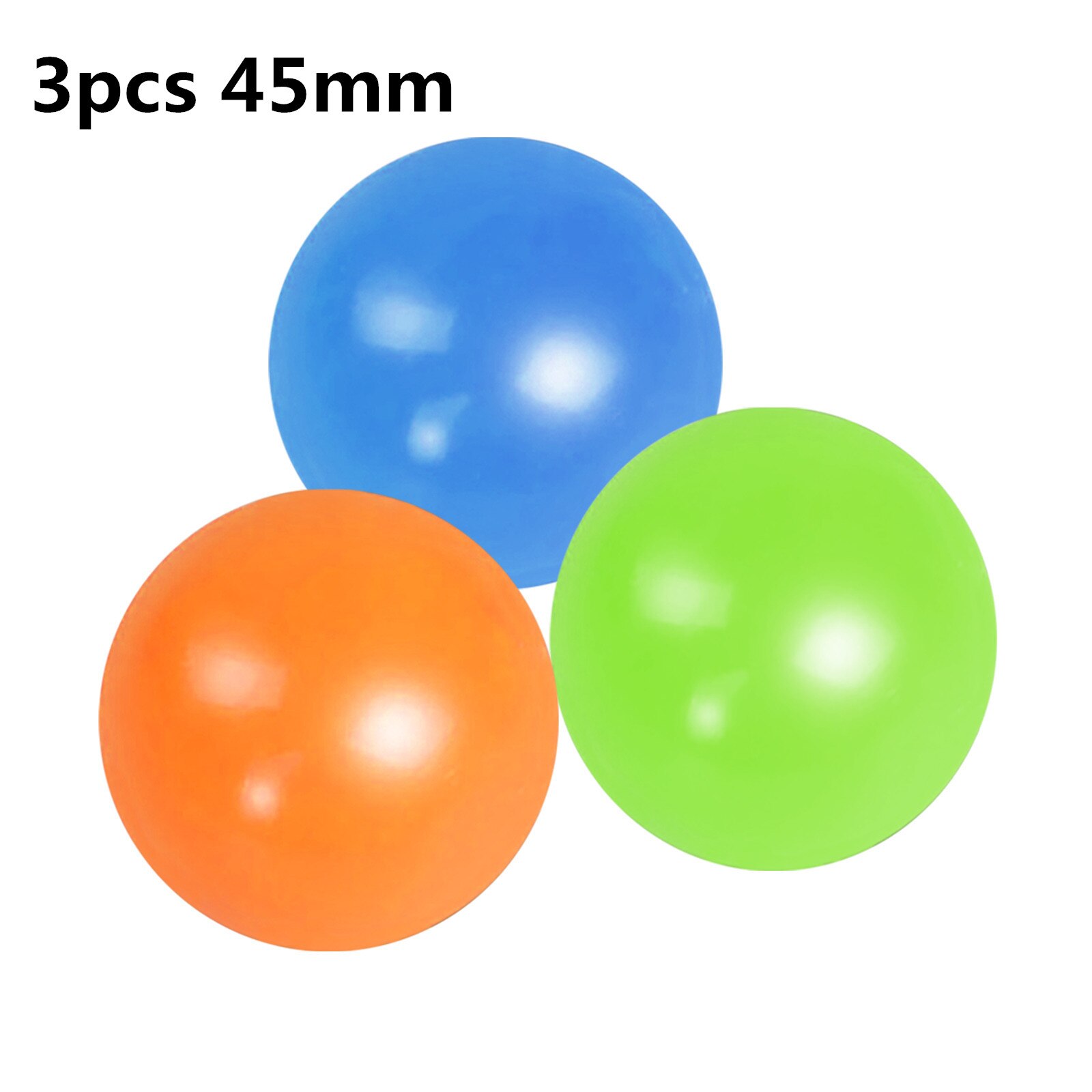 4pc Stick Wall Ball Fluorescent Squash Xmas Sticky Target Ball Decompression Throw Fidget Toy Kids Novelty Stress Relief: S 3pcs 45mm