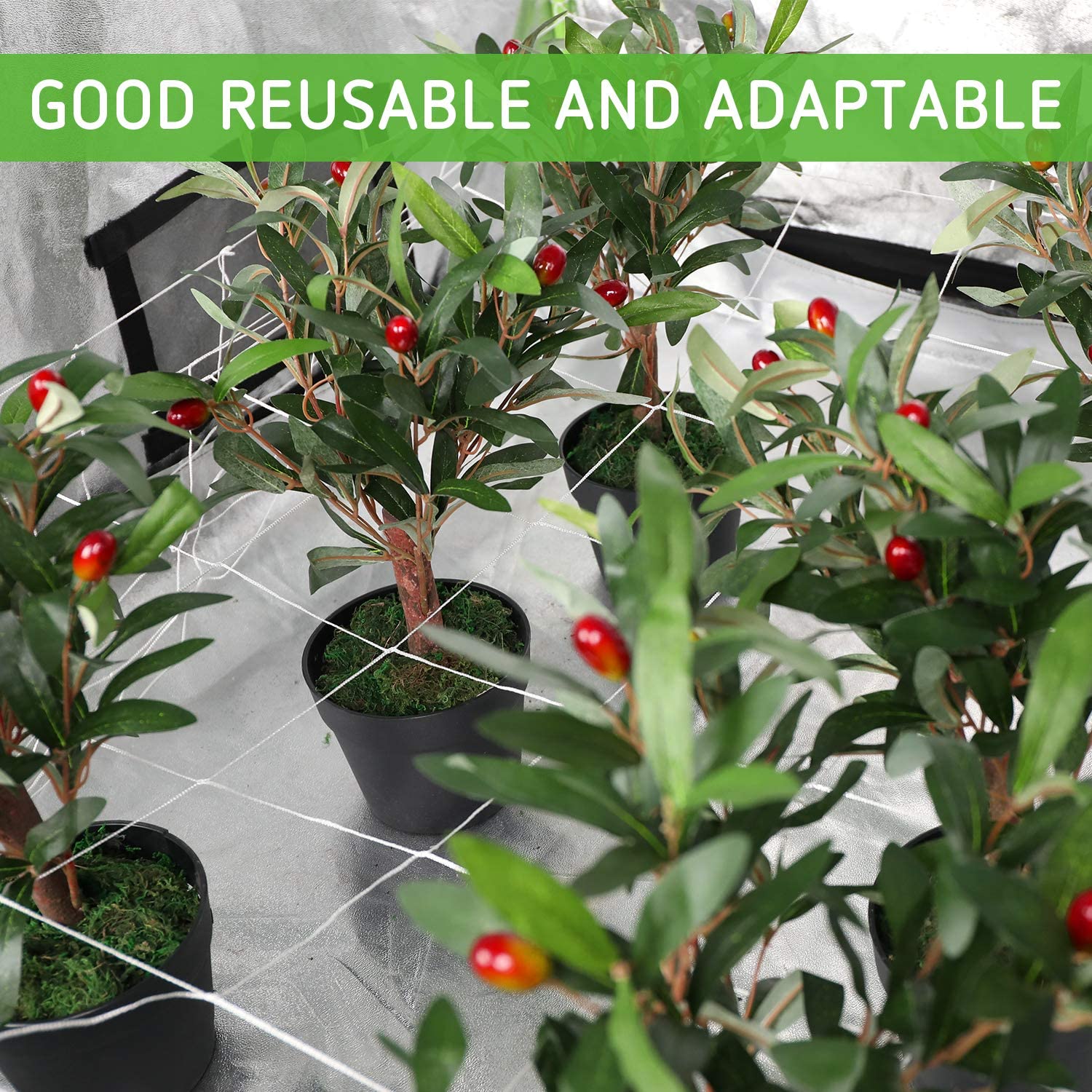 Amkoy plante espalier netting kraftig polyester støtte vintreet klatrestativ hydroponics hage grønnsaksgjerde anti-fuglenett