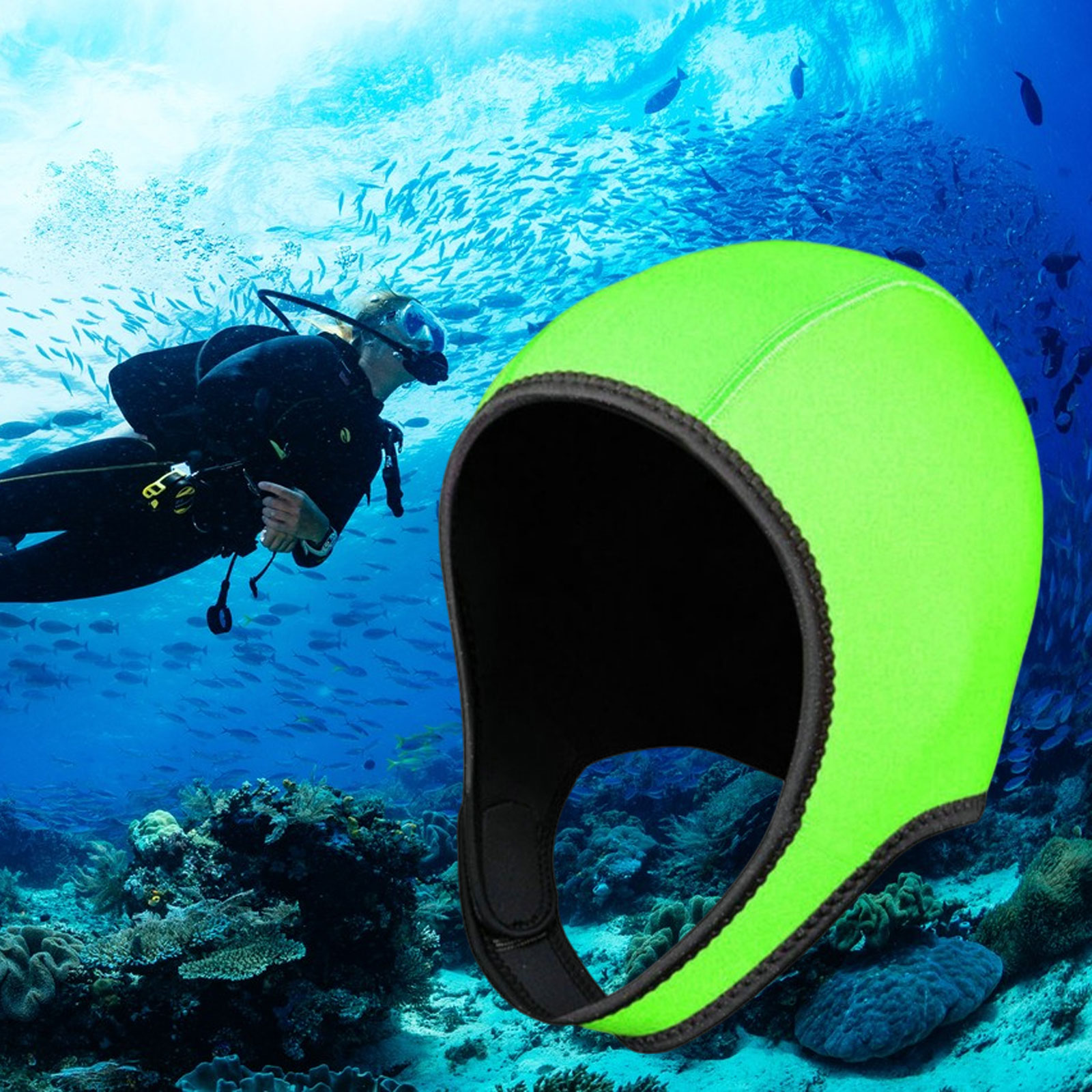 Dykhuva badmössa 3mm neopren termisk våtdräktshuva bekväm att hålla håret rent elastisk surfhatt för vattensporter