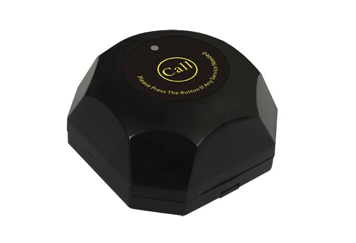 Restaurant/club/bar wireless paging system pager bell,silver/white/black/wood single call buttom with removable waterproof base