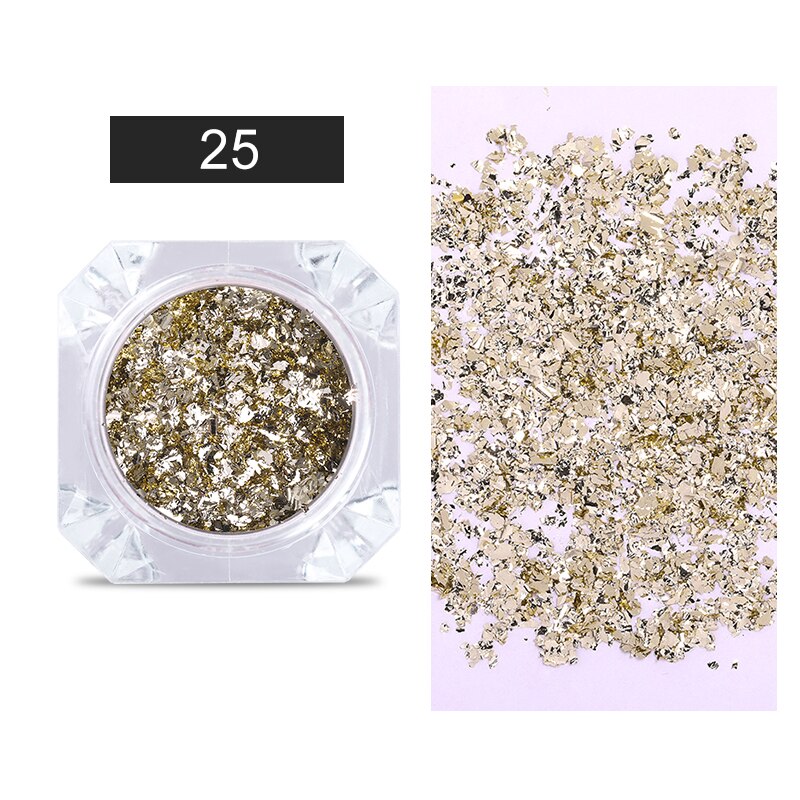 1 æske guld/sølv folie farverige bronze klistermærker nail art metal folie fuld dækning negle transfer papir dekoration diy
