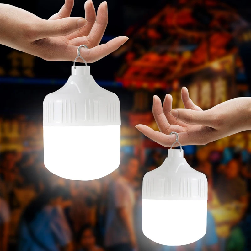 Draagbare LED-lampen USB oplaadbare campinglantaarn Outdoor hanglampen Noodverlichting Nachtmarktkraamlamp