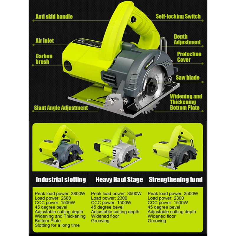 Hand-held Electric Small Wood Cutting Machine High Power Stone Tile Slotting Machine Multi-function Electric Wood Meta